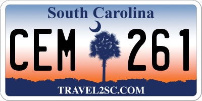 SC license plate CEM261