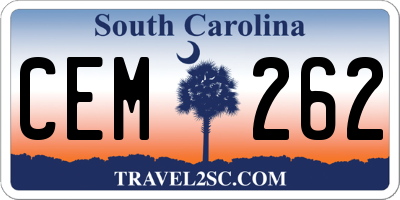 SC license plate CEM262