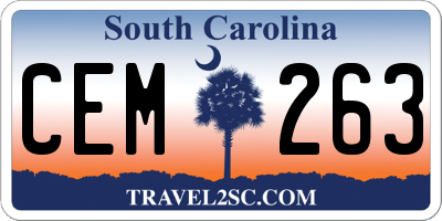SC license plate CEM263