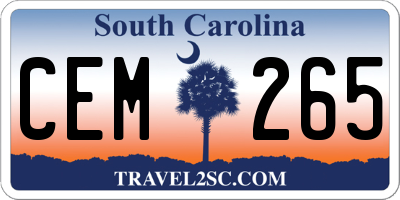 SC license plate CEM265