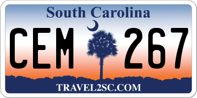 SC license plate CEM267