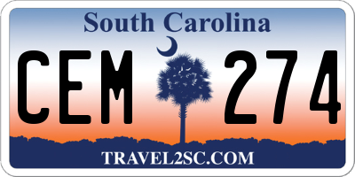 SC license plate CEM274