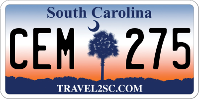SC license plate CEM275
