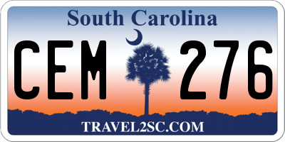 SC license plate CEM276