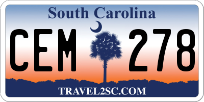 SC license plate CEM278