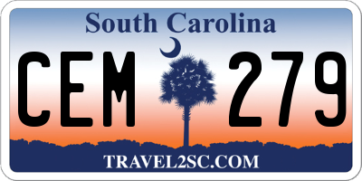 SC license plate CEM279