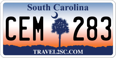 SC license plate CEM283