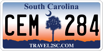 SC license plate CEM284