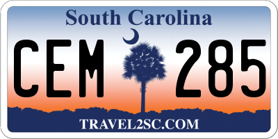 SC license plate CEM285