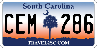 SC license plate CEM286