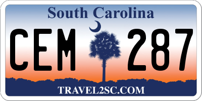 SC license plate CEM287