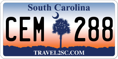 SC license plate CEM288