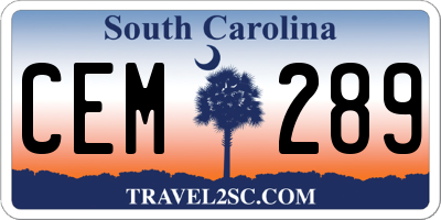 SC license plate CEM289