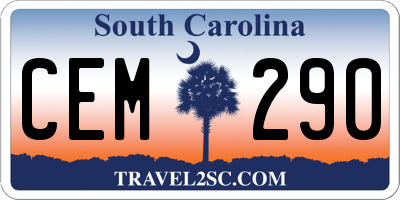 SC license plate CEM290