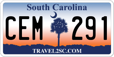 SC license plate CEM291