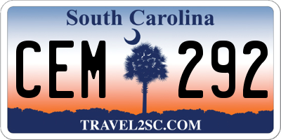 SC license plate CEM292