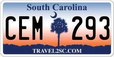 SC license plate CEM293