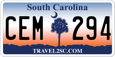 SC license plate CEM294