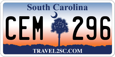 SC license plate CEM296