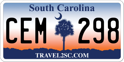SC license plate CEM298