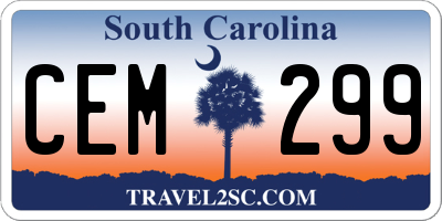 SC license plate CEM299