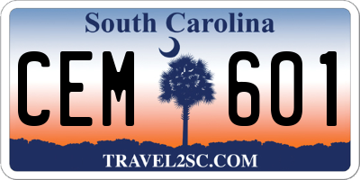 SC license plate CEM601