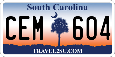 SC license plate CEM604