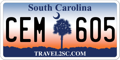 SC license plate CEM605