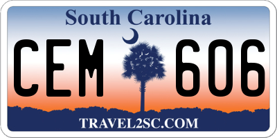 SC license plate CEM606