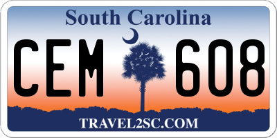 SC license plate CEM608