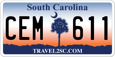 SC license plate CEM611