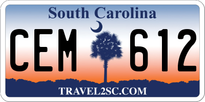 SC license plate CEM612