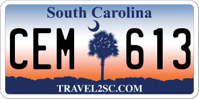 SC license plate CEM613