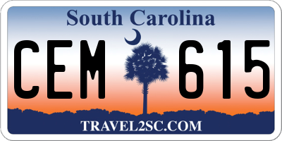 SC license plate CEM615