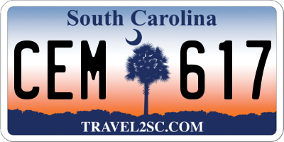 SC license plate CEM617