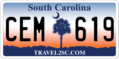 SC license plate CEM619