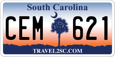 SC license plate CEM621
