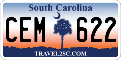 SC license plate CEM622