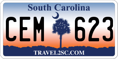 SC license plate CEM623