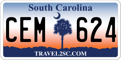 SC license plate CEM624