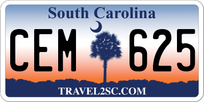 SC license plate CEM625