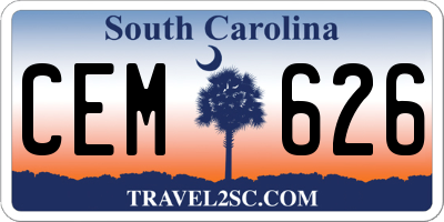 SC license plate CEM626