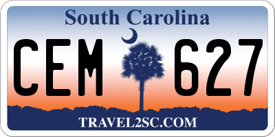 SC license plate CEM627