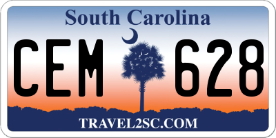 SC license plate CEM628