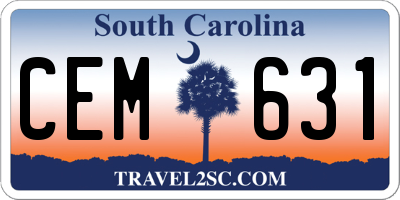 SC license plate CEM631