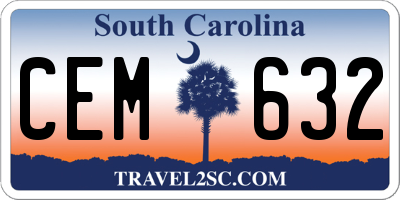 SC license plate CEM632
