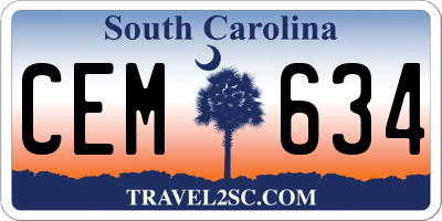 SC license plate CEM634