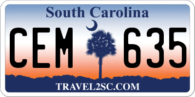 SC license plate CEM635