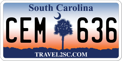 SC license plate CEM636