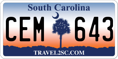 SC license plate CEM643